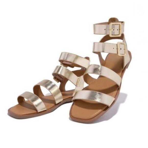 !! NEW !! Strappy Gladiator Sandals in Gold Champagne - Picture 3 of 12